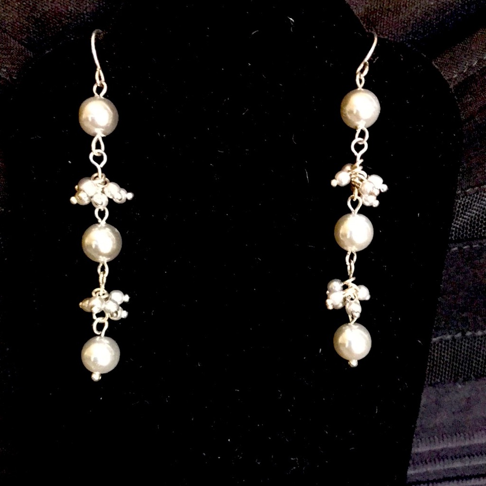 Gray Pearl Pierced Earrings by Carolee
